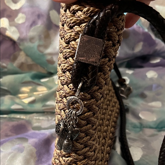 Brighton Brown Woven Crossbody Bag-EUC - Picture 6 of 11